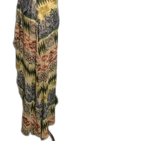 Honey Belle Wrap Midi Dress L Cream Orange - Picture 3 of 10